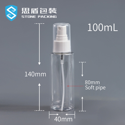 Przezroczysta butelka z rozpylaczem PET 18 mm 100 ml z dyszą 13 g