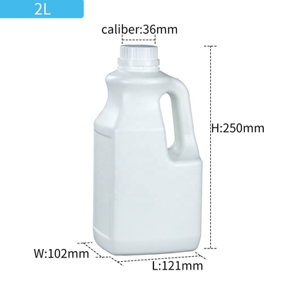 Plastikowa butelka OEM ODM 2L HDPE na produkty chemiczne 121 * 102 * 150 mm